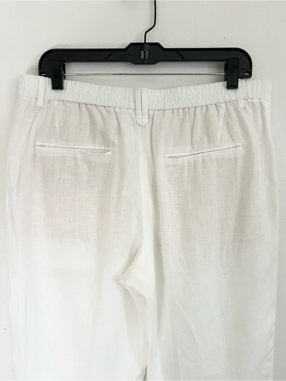 Zara 100% Linen Tapered Pants Coastal Summer Ankle Trouser Quiet Luxury L Boho